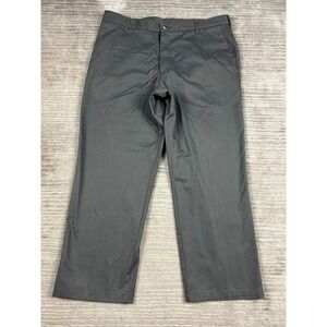 Unbranded Work Pants Mens 40x30 Grey Cotton Twill Straight Leg Chino Trousers